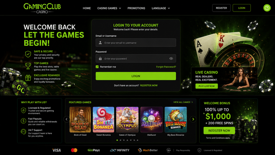 Gameplay gaming club casino